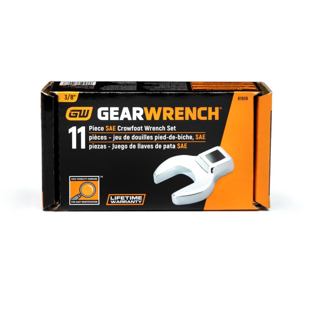 GEARWRENCH Crowfoot Wrench 11pc Set 3/8″ Drive SAE - Flockneti