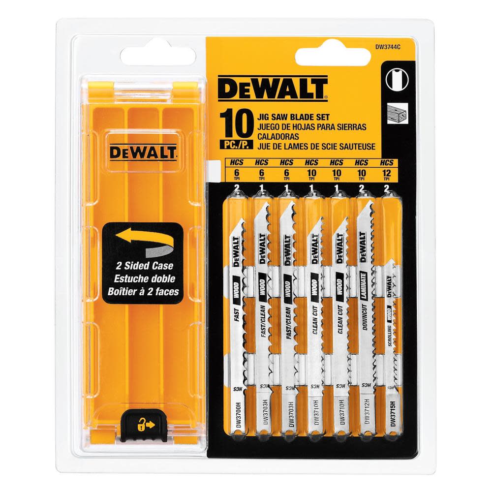 DEWALT 10-Piece Assorted U-Shank Jig Saw Blade Set with Case - Flockneti