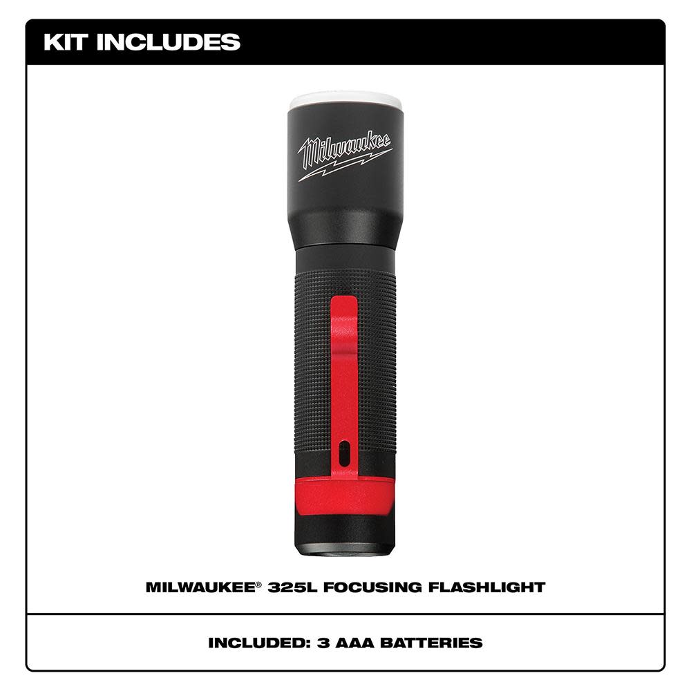 Milwaukee 325-Lumen LED Focusing Flashlight - Flockneti