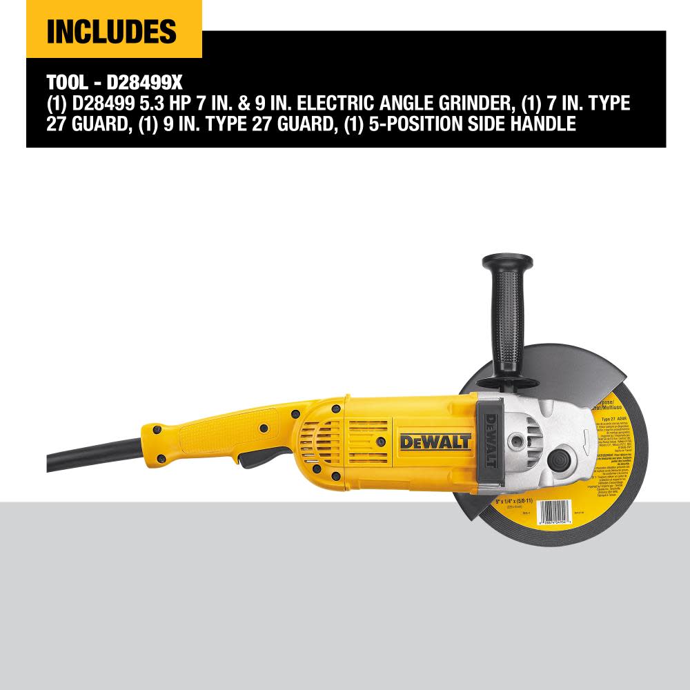 DEWALT 7-in and 9-in 5.3 HP Large Angle Grinder - Flockneti