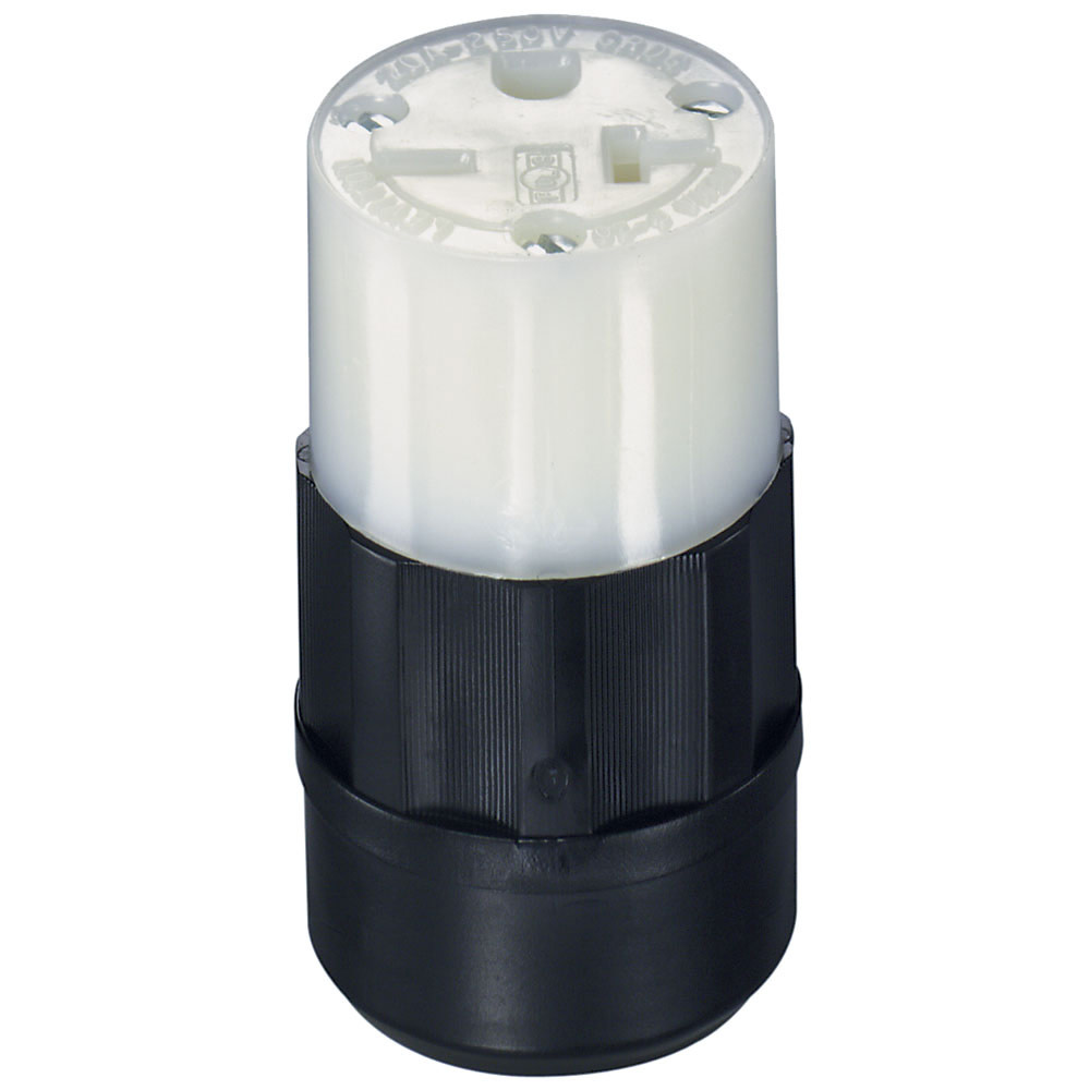 Leviton 20A 250V 2 Pole 3 Wire Nylon Straight Blade Connector - Flockneti