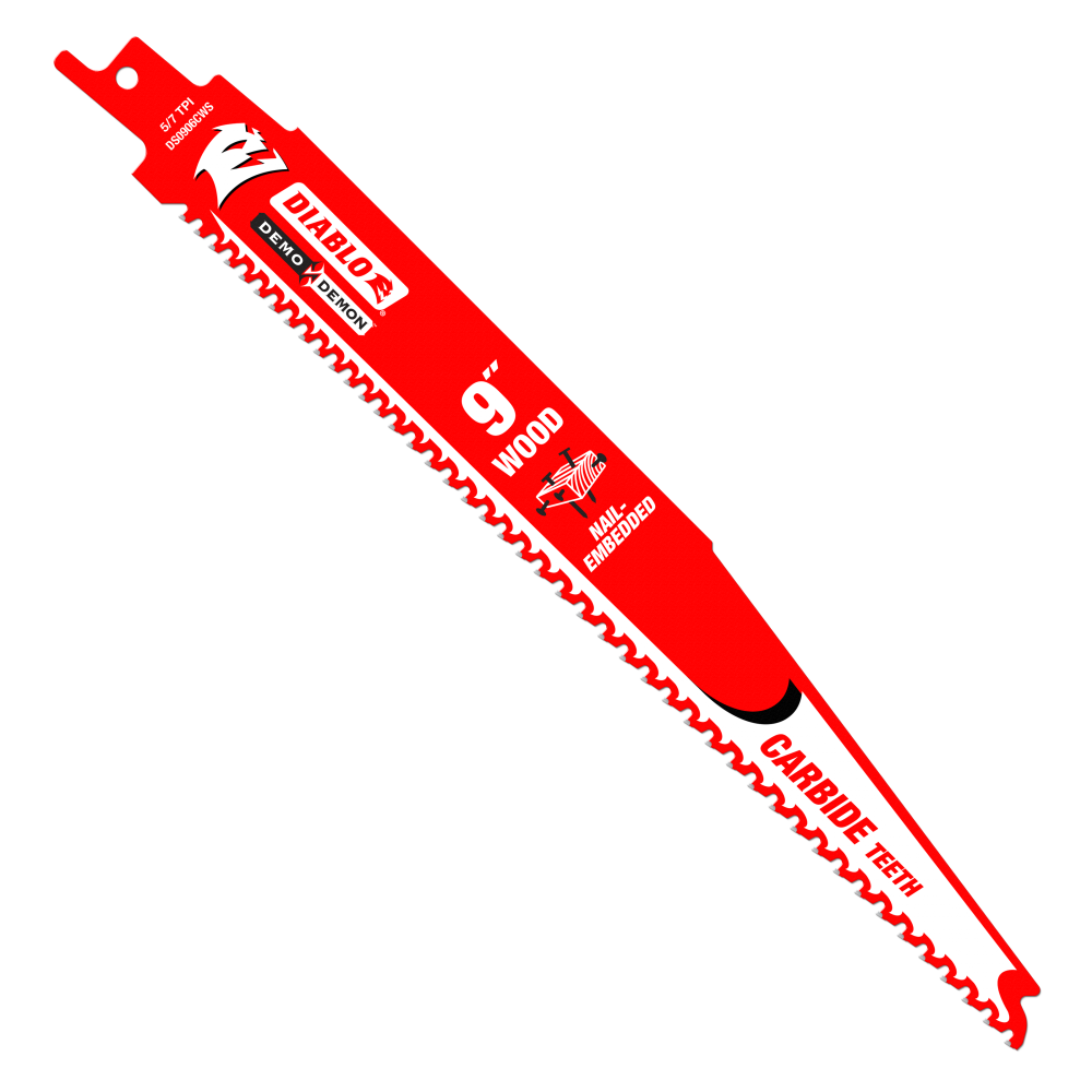 Diablo Tools 9″ Demo Demon Carbide Recip Blade for Nail-Embedded Wood - Flockneti