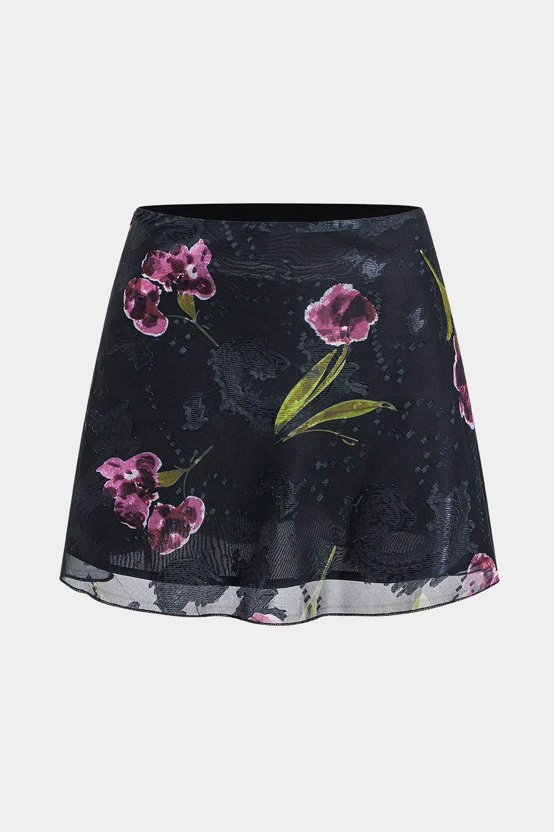 Floral Print Chiffon Skirt - Flockneti