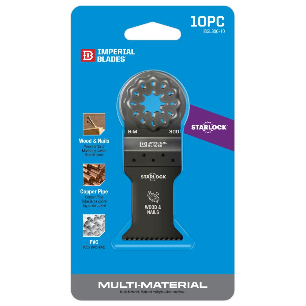 Imperial Blades IBSL300-10 Starlock 1-3/8″ Standard Wood & Nails Blade 10PC - Flockneti