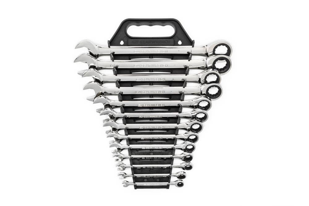 GEARWRENCH 13 Pc 72-Tooth 12 Point Ratcheting Combination SAE Wrench Set - Flockneti