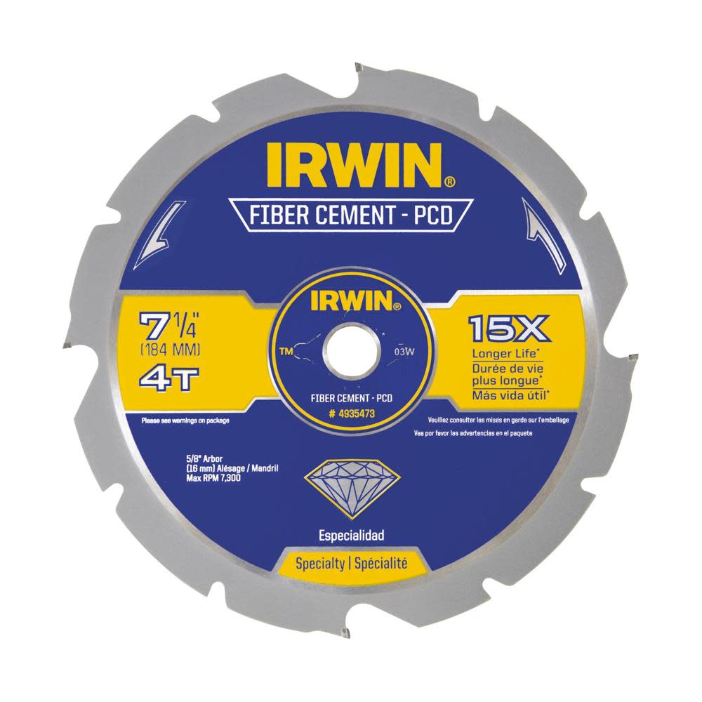 Irwin 7-1/4 In. 4 TPI Cement Circular Saw Blade - Flockneti