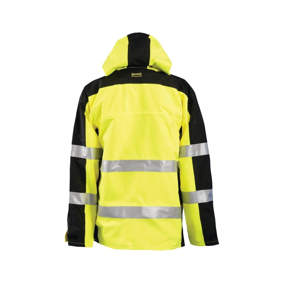 Occunomix Hi-Vis Yellow Workwear Premium Breathable Rain Jacket XL - Flockneti