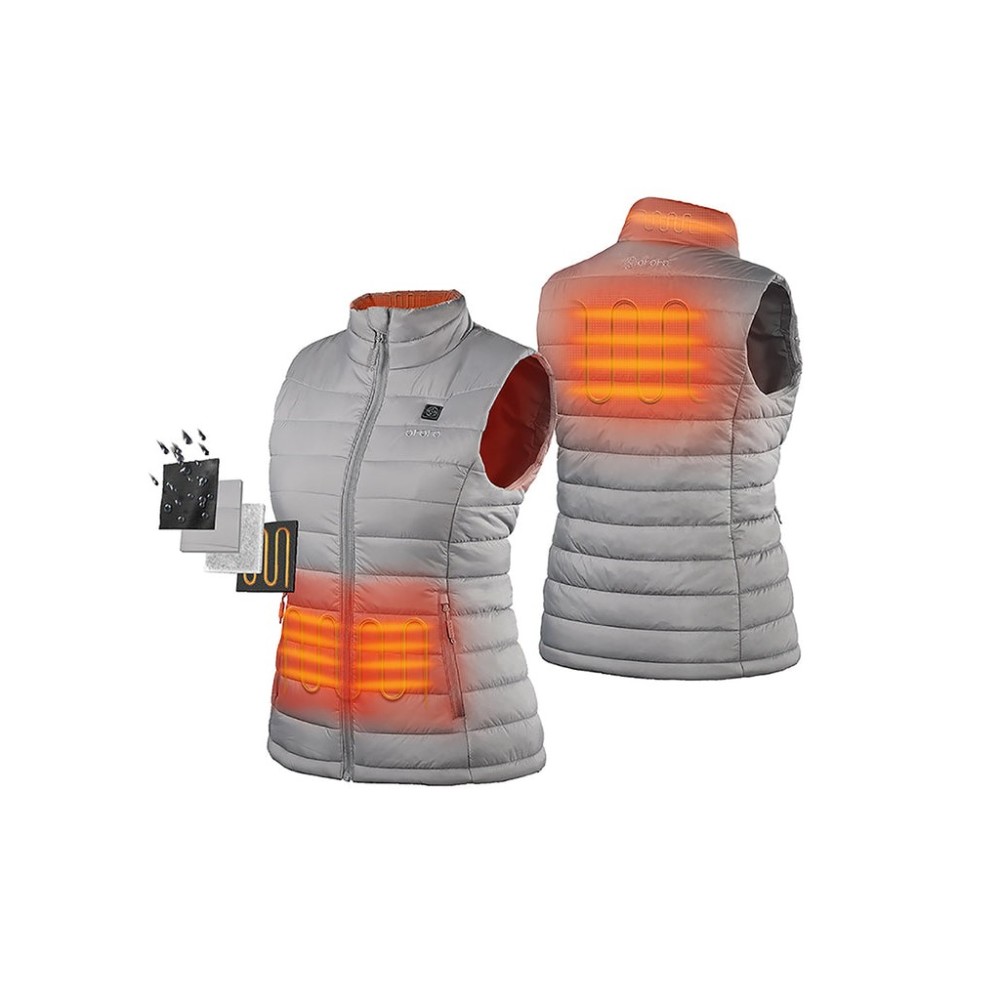 ORORO Womens Gray Classic Heated Vest Kit XL - Flockneti