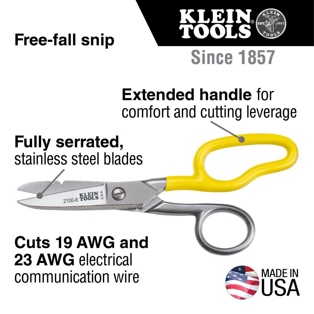 Klein Tools Free-Fall Snip Stainless Steel - Flockneti