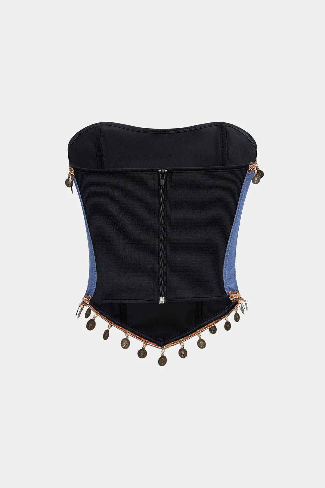 Fringe Trim Strapless Tube Top - Flockneti