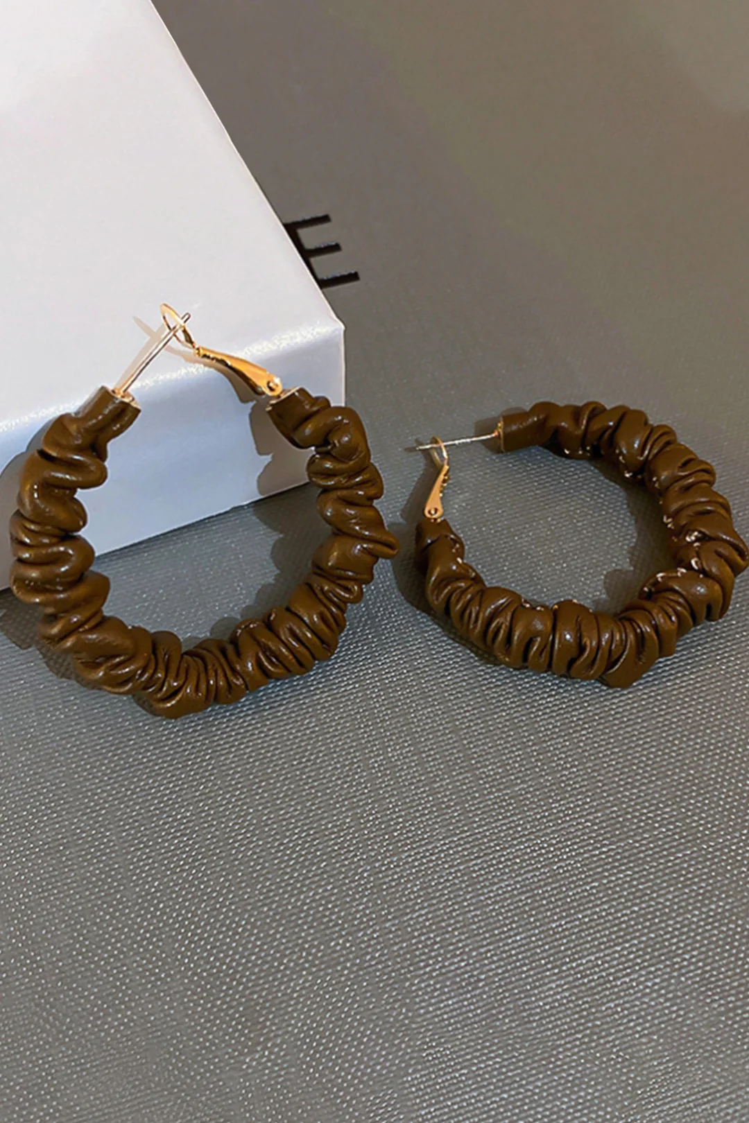 Faux Leather Circle Earrings - Flockneti