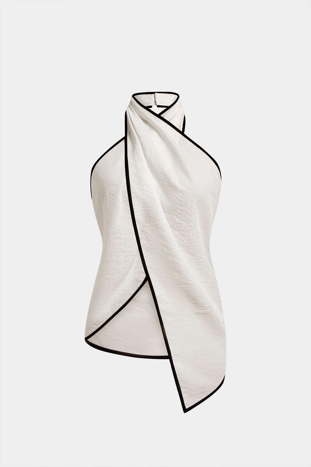 Contrast Binding Halter Asymmetrical Cami Top - Flockneti