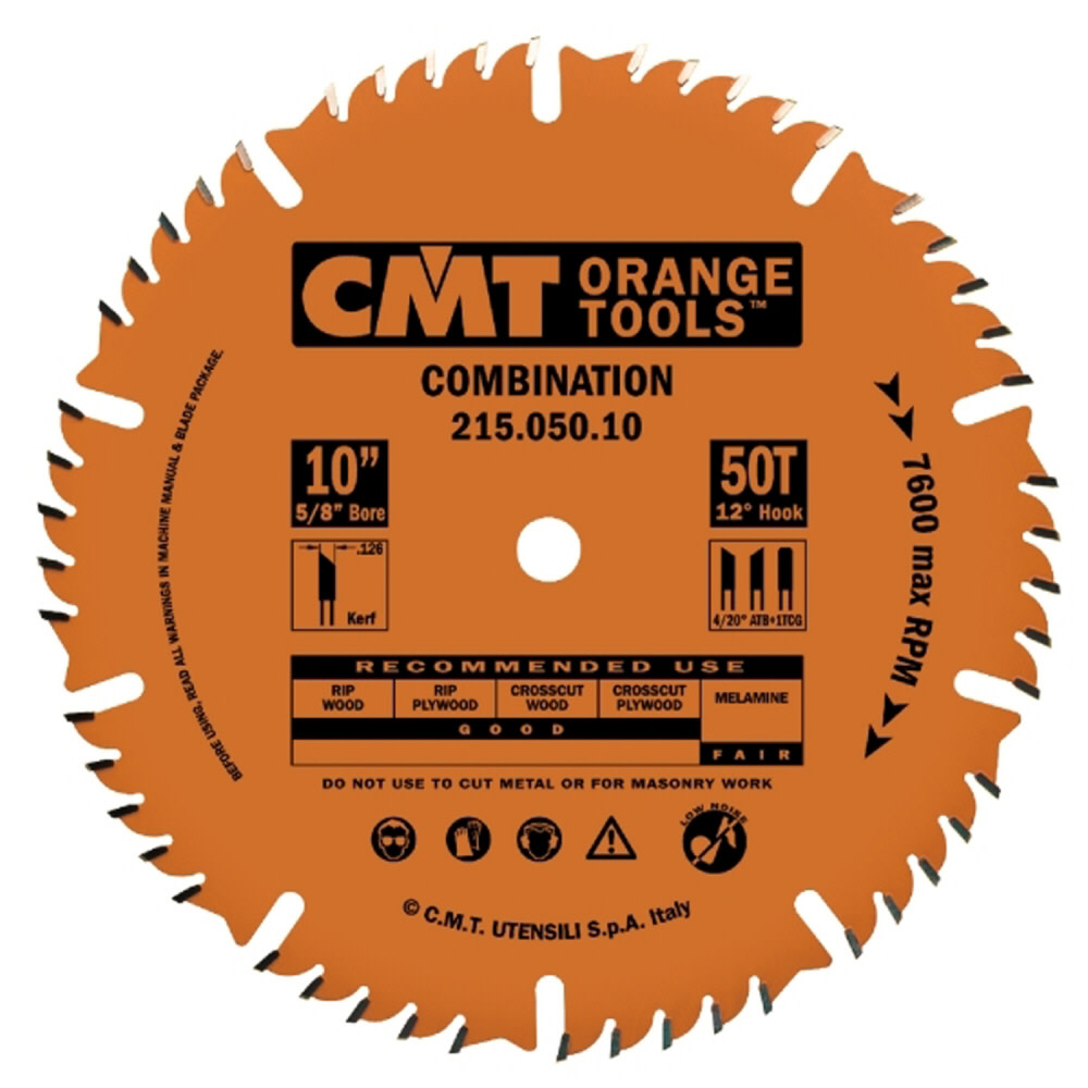 CMT 10 In x 50 x 5/8 In Industrial Combination Blade - Flockneti