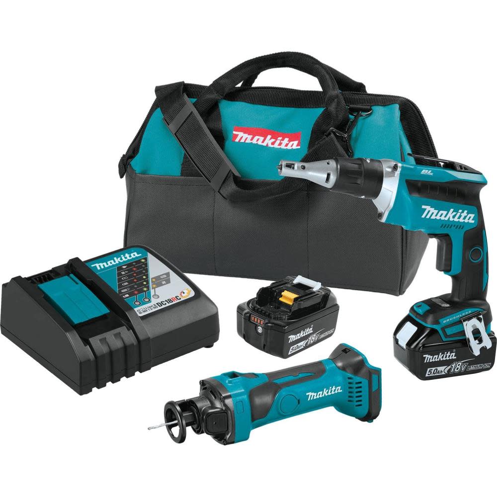Makita 18V LXT Lithium-Ion Cordless 2-Pc. Combo Kit (5.0Ah) - Flockneti