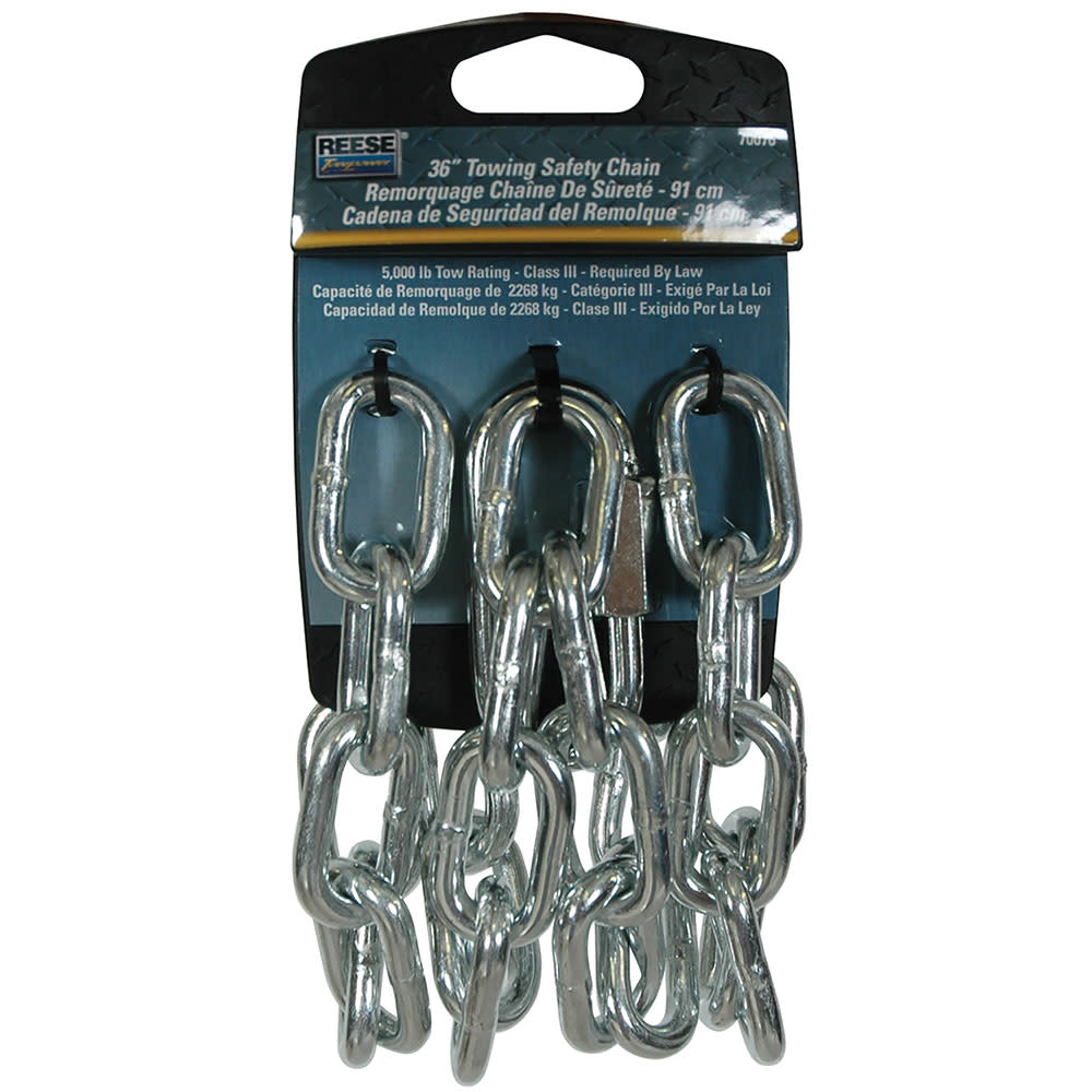 Reese 36″ 5000 lbs Silver Towing Safety Chain - Flockneti