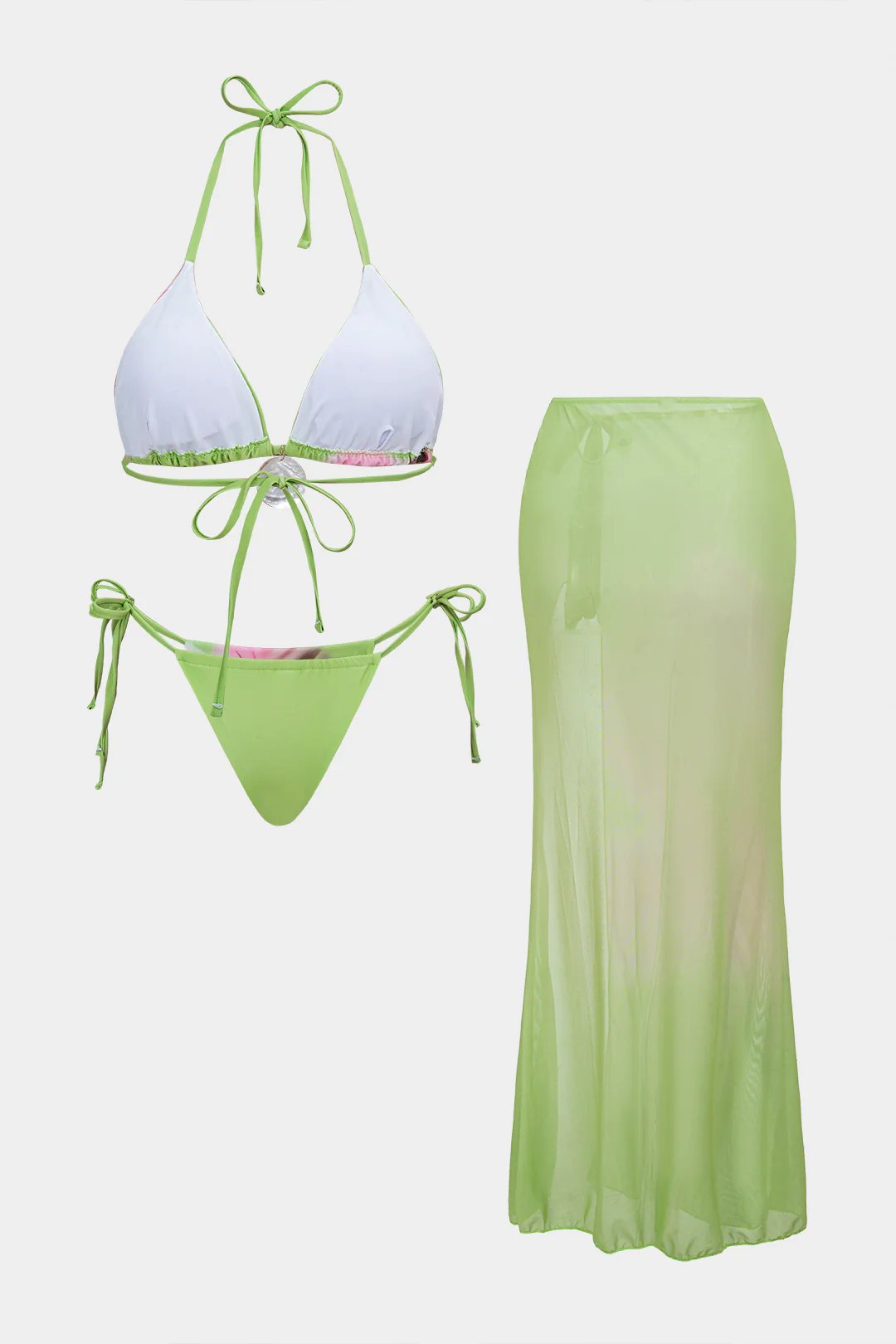 Floral Print Tie-Up Bikini Set - Flockneti