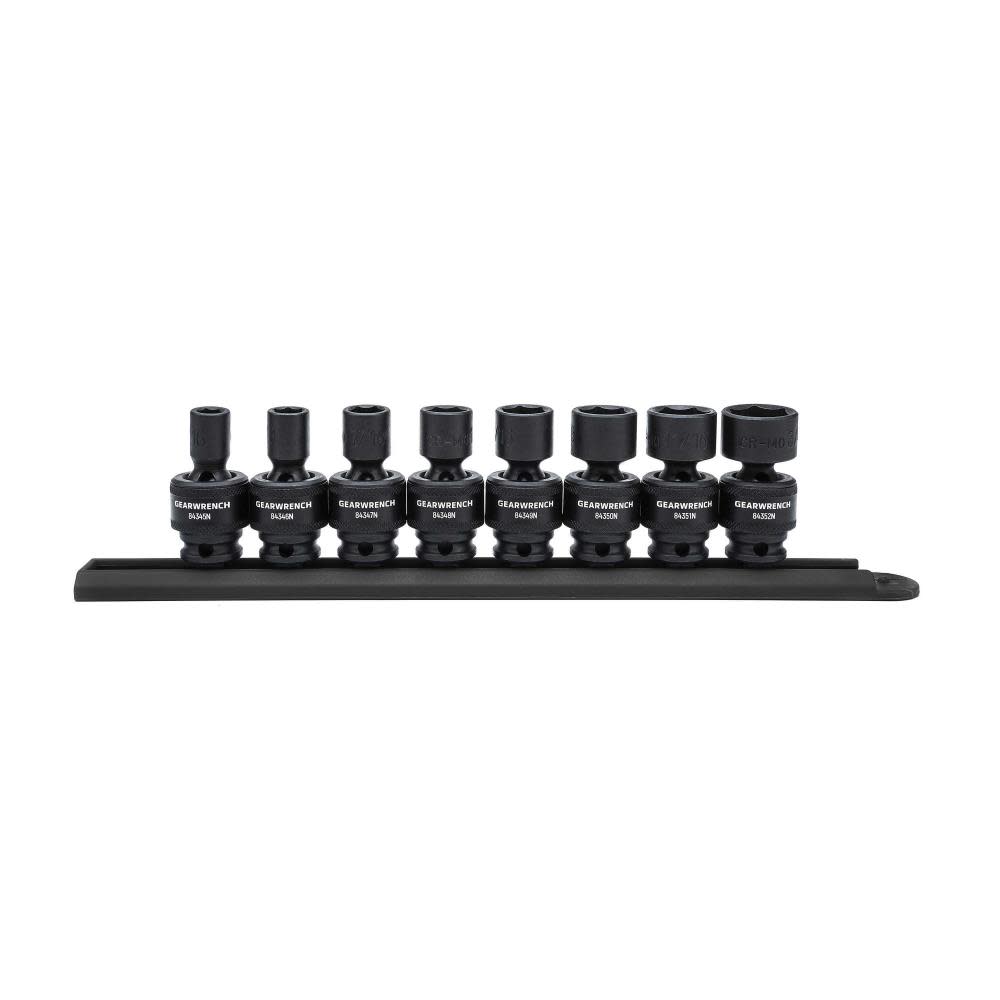 GEARWRENCH 8 Pc 3/8″ Drive 6 Point Standard Universal Impact SAE Socket Set - Flockneti