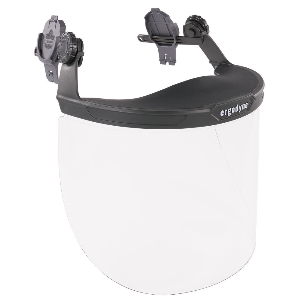 Ergodyne Clear Lens Gray Hard Hat Face Shield for Full Brim - Flockneti