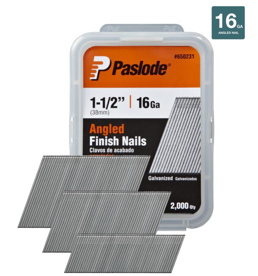 Paslode 2000 Pack 1-1/2″ 16ga Galv Angled Finishing Nails - Flockneti