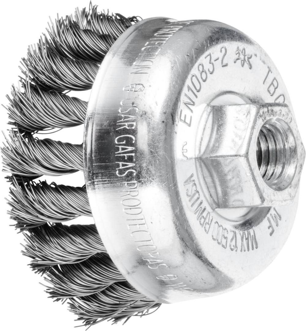 PFERD 2 3/4″ Knot Wire Cup Brush .014 CS Wire 5/8 11 Thread - Flockneti