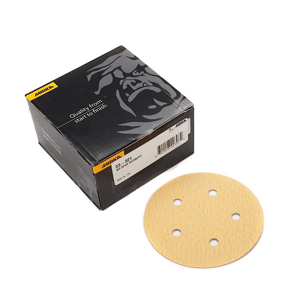 Mirka Gold 5 In. 5 Hold PSA Vacuum Disc P120 - Flockneti