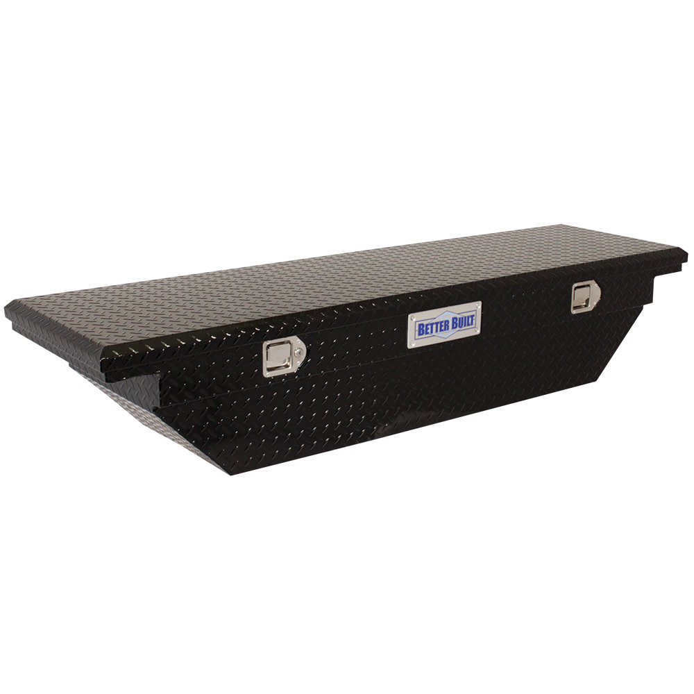 Better Built 63″ Crown Saddle Truck Tool Box LOW PROFILE WEDGE GLOSS BLACK - Flockneti