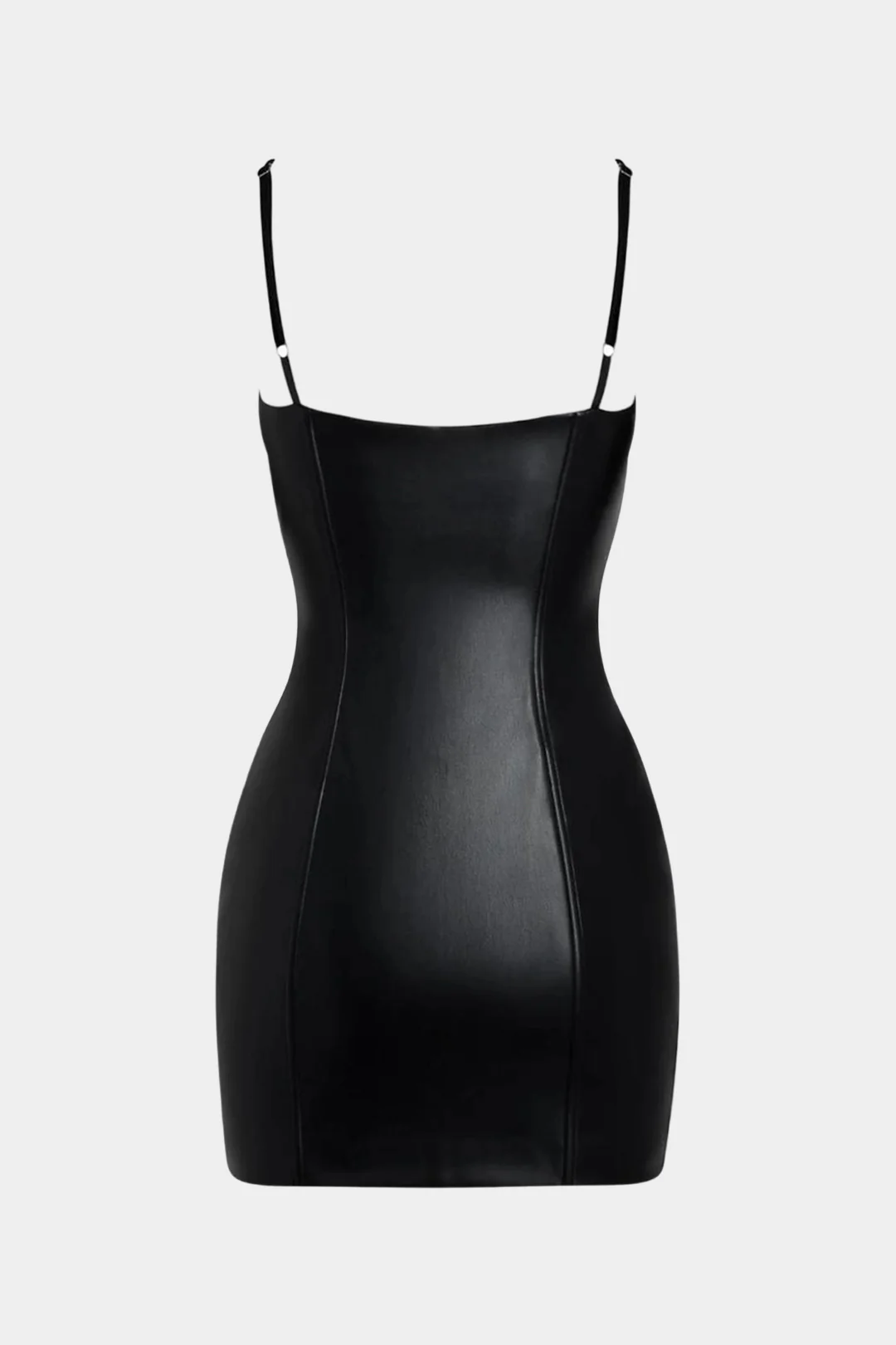 Faux Leather Bustier Slip Sleeveless Mini Dress - Flockneti