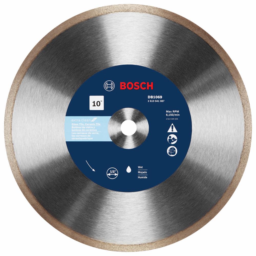 Bosch 10 In. Rapido Premium Continuous Rim Diamond Blade for Glass Tile - Flockneti