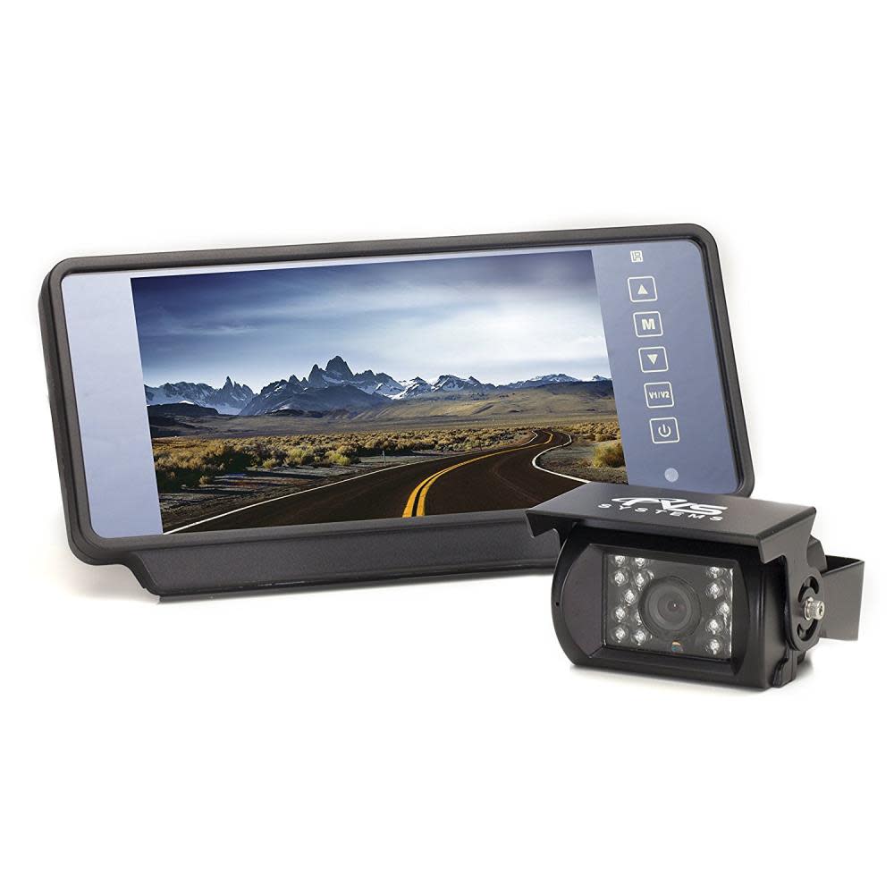 Rear View Safety Backup Camera System with 7 In. Replacement Mirror Monitor - Flockneti