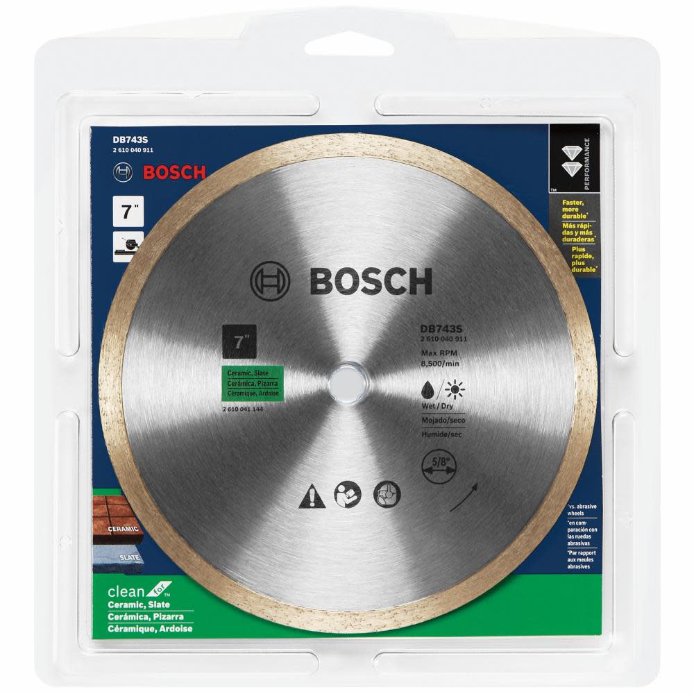 Bosch 7″ Standard Continuous Rim Diamond Blade for Clean Cuts - Flockneti