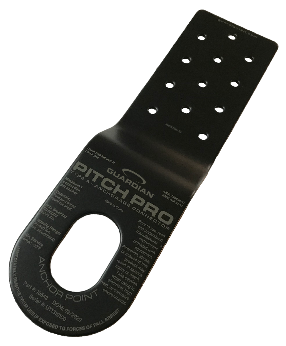Guardian Fall Protection Pitch Pro Slotted roof Anchor Black - Flockneti