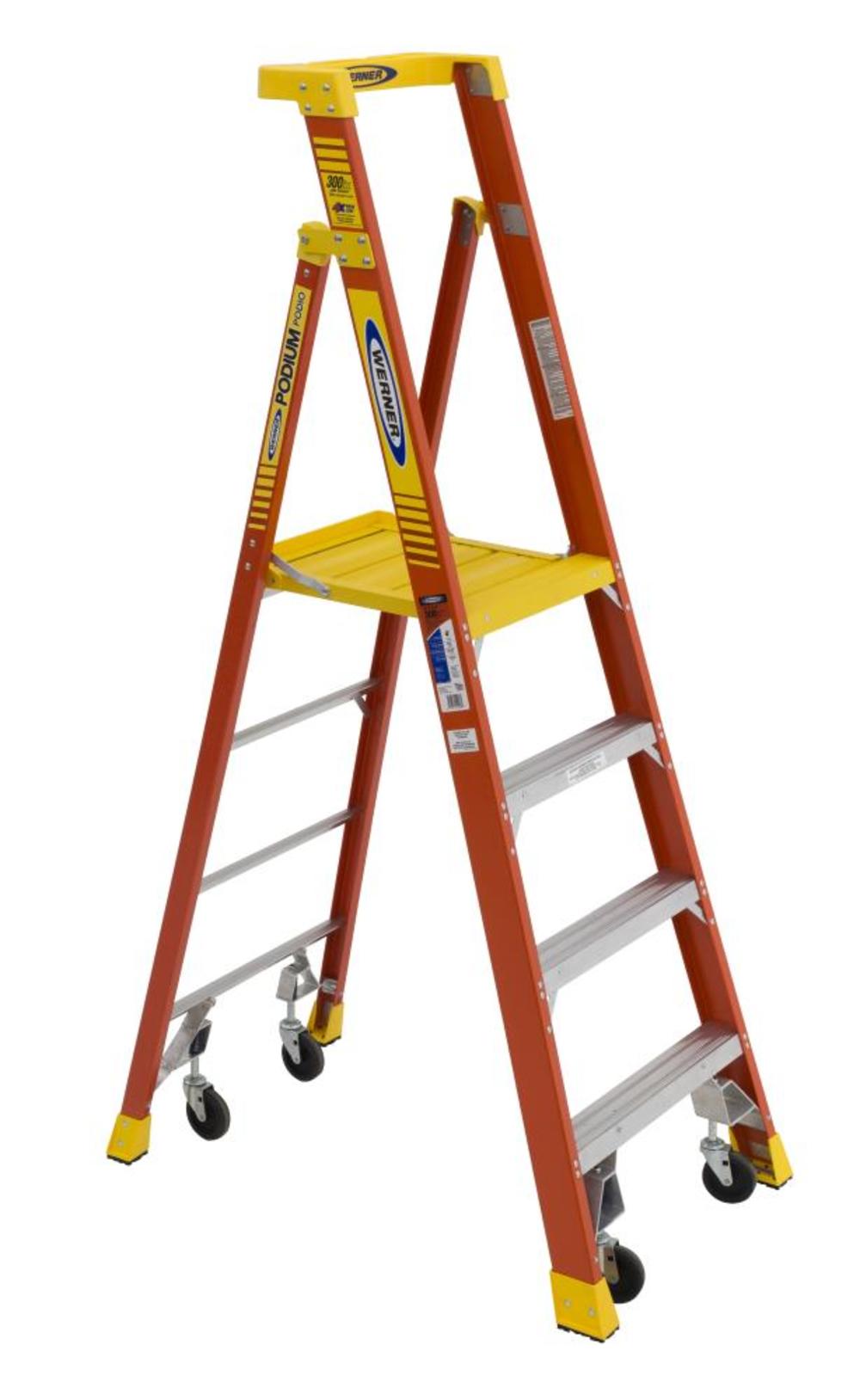 Werner Podium 4-ft Fiberglass 300-lb Type IA Platform Ladder - Flockneti