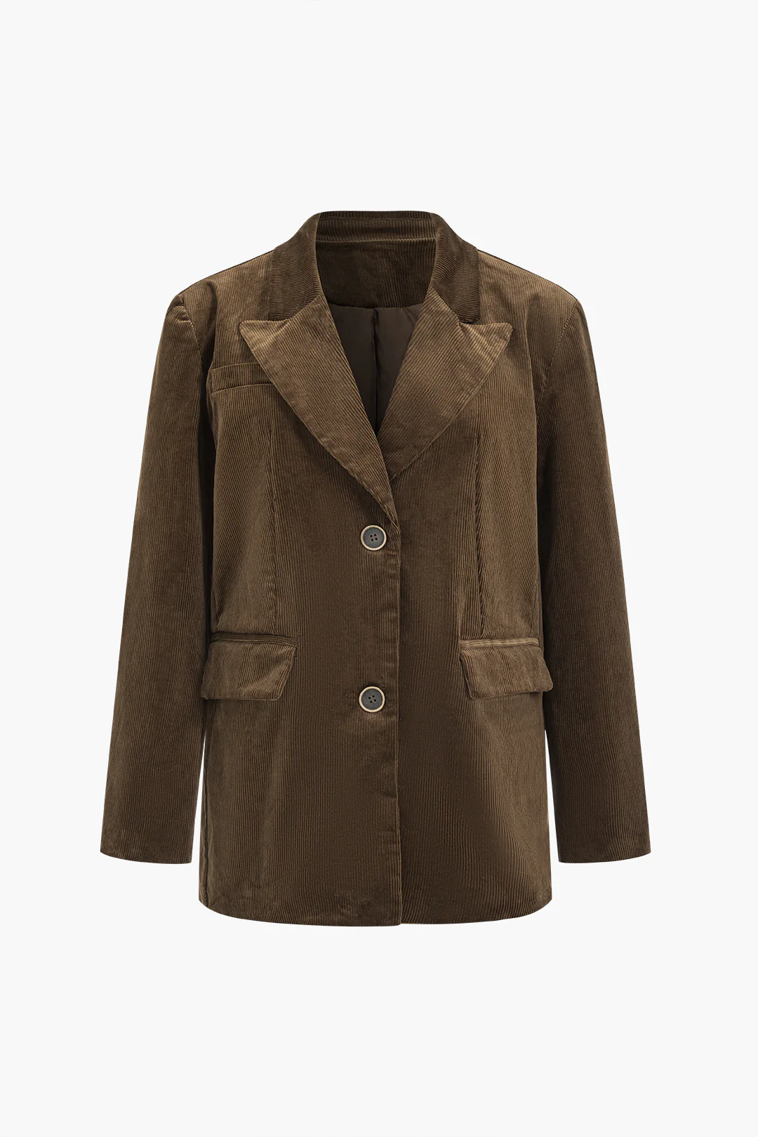 Corduroy Button Pocket Blazer - Flockneti