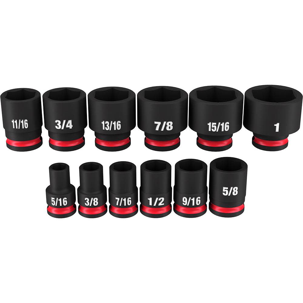 Milwaukee Impact Socket 3/8″ Drive SAE Standard 6 Point 12pc - Flockneti