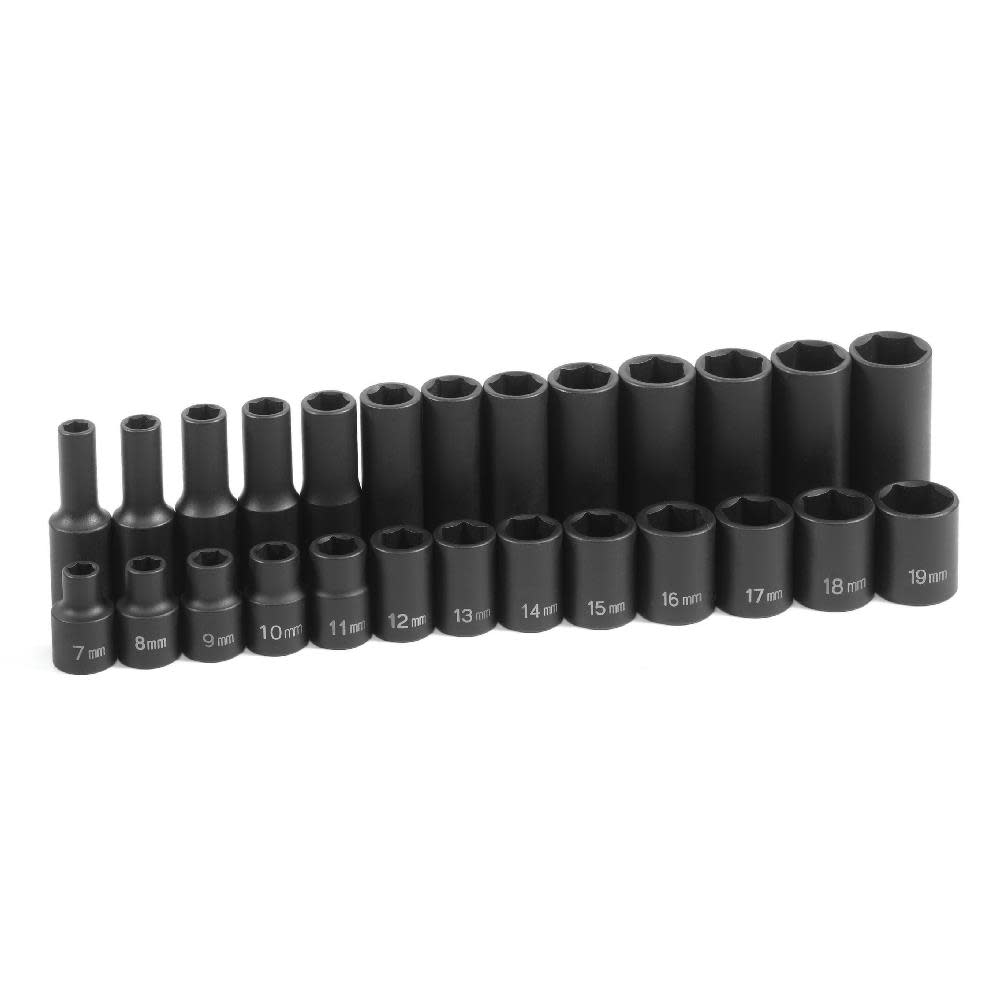 Grey Pneumatic 3/8″ Drive Standard and Deep Length Impact Set - Flockneti