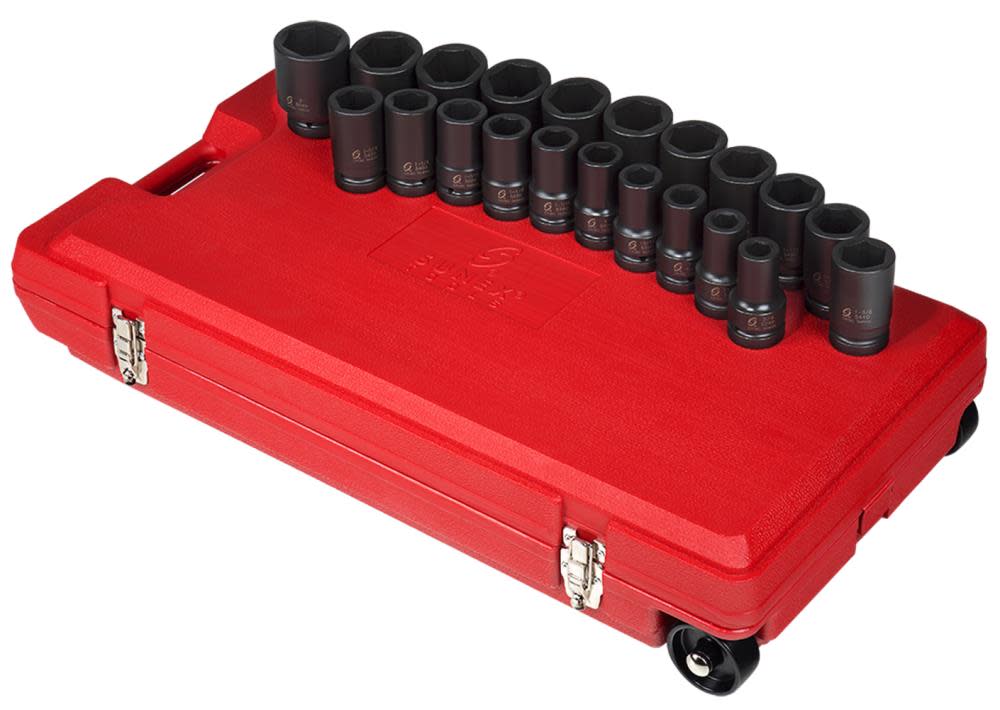 Sunex 1 In. Drive SAE Deep Impact Socket Set 21 pc. - Flockneti