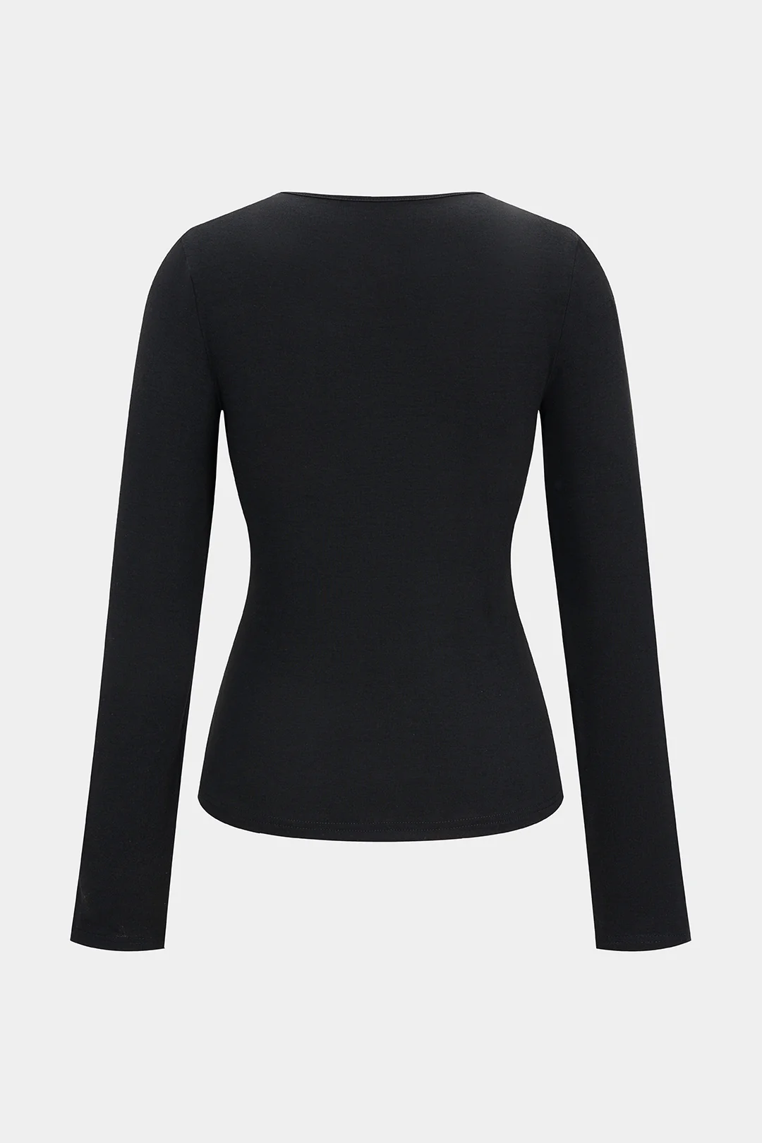 Metallic Decor Ruched Long-Sleeve Top - Flockneti