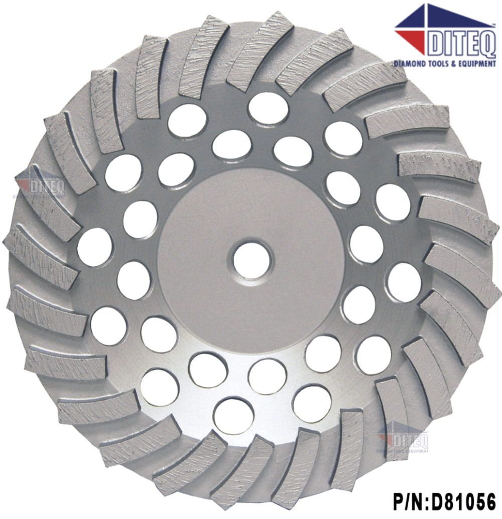 Diteq 7″ Turbo Rim 24-Seg Diamond Cup Wheel 5/8″-11 Threaded - Flockneti