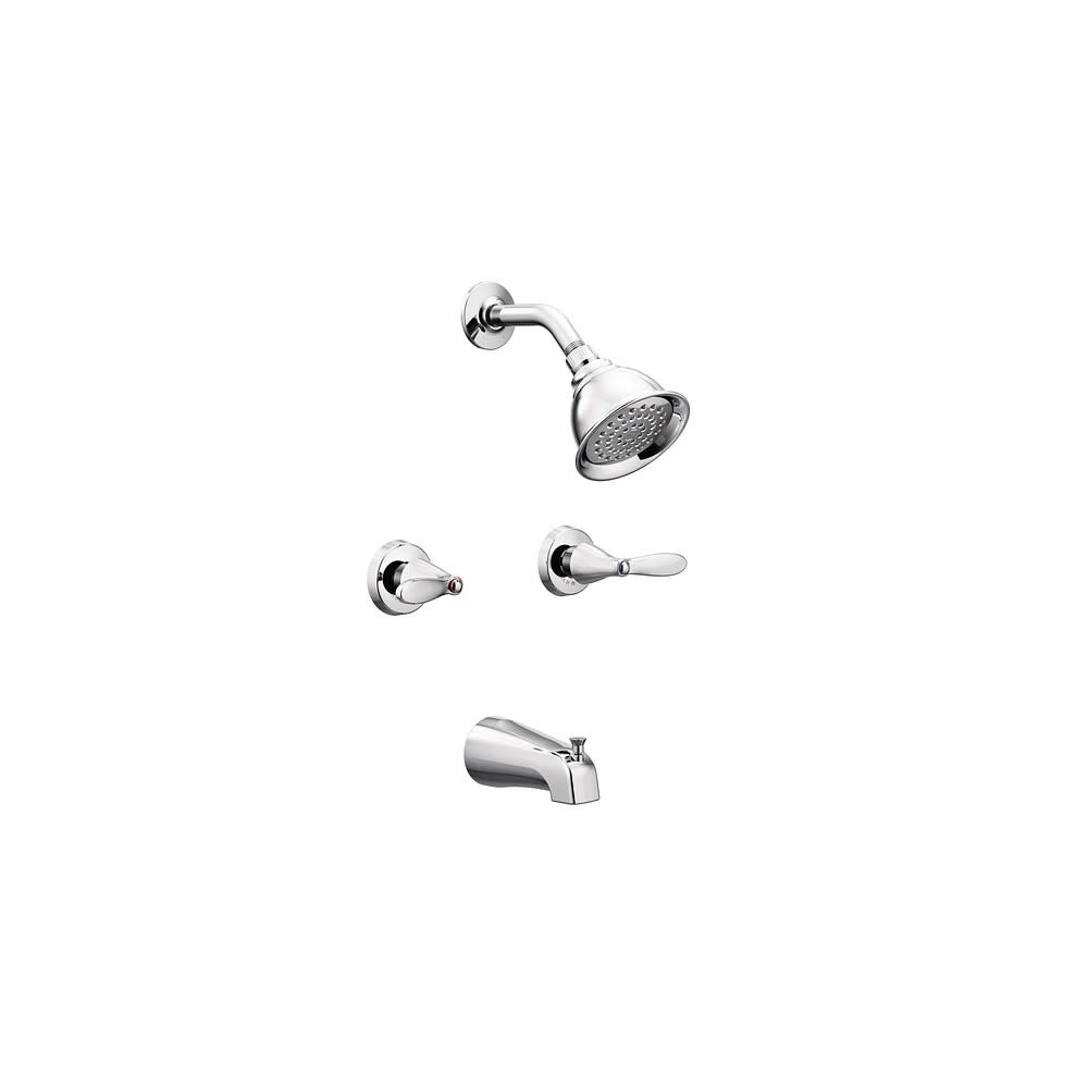 Moen Adler Tub/Shower Faucet 4″ Spray Head Chrome 2 Handle - Flockneti