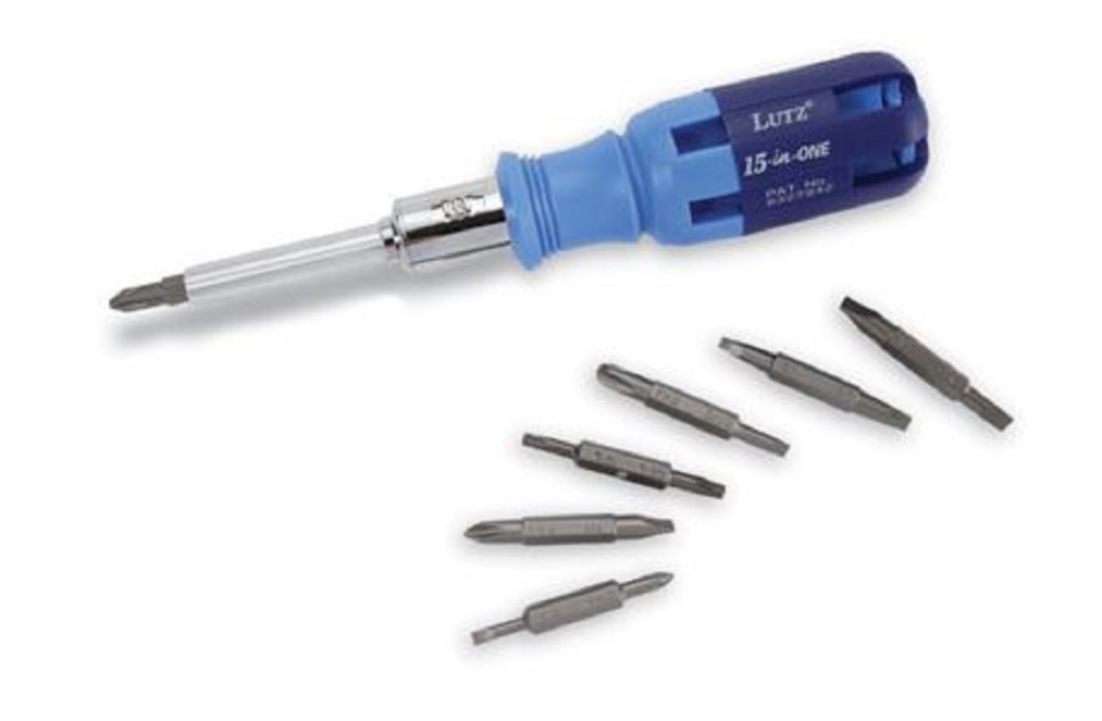 Lutz 15-In-One Ratchet Screwdriver with Imprint - Flockneti