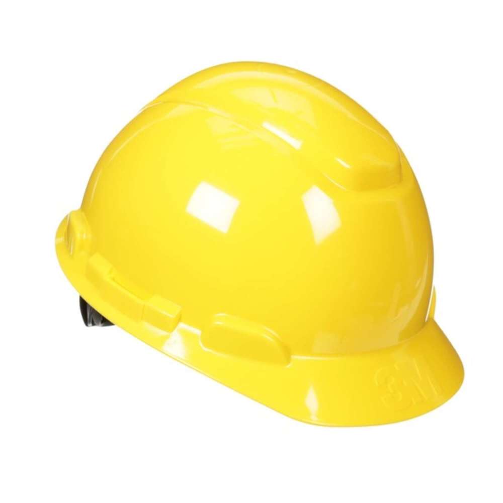 3M Yellow Ratchet Adjustment Non Vented Hard Hat - Flockneti