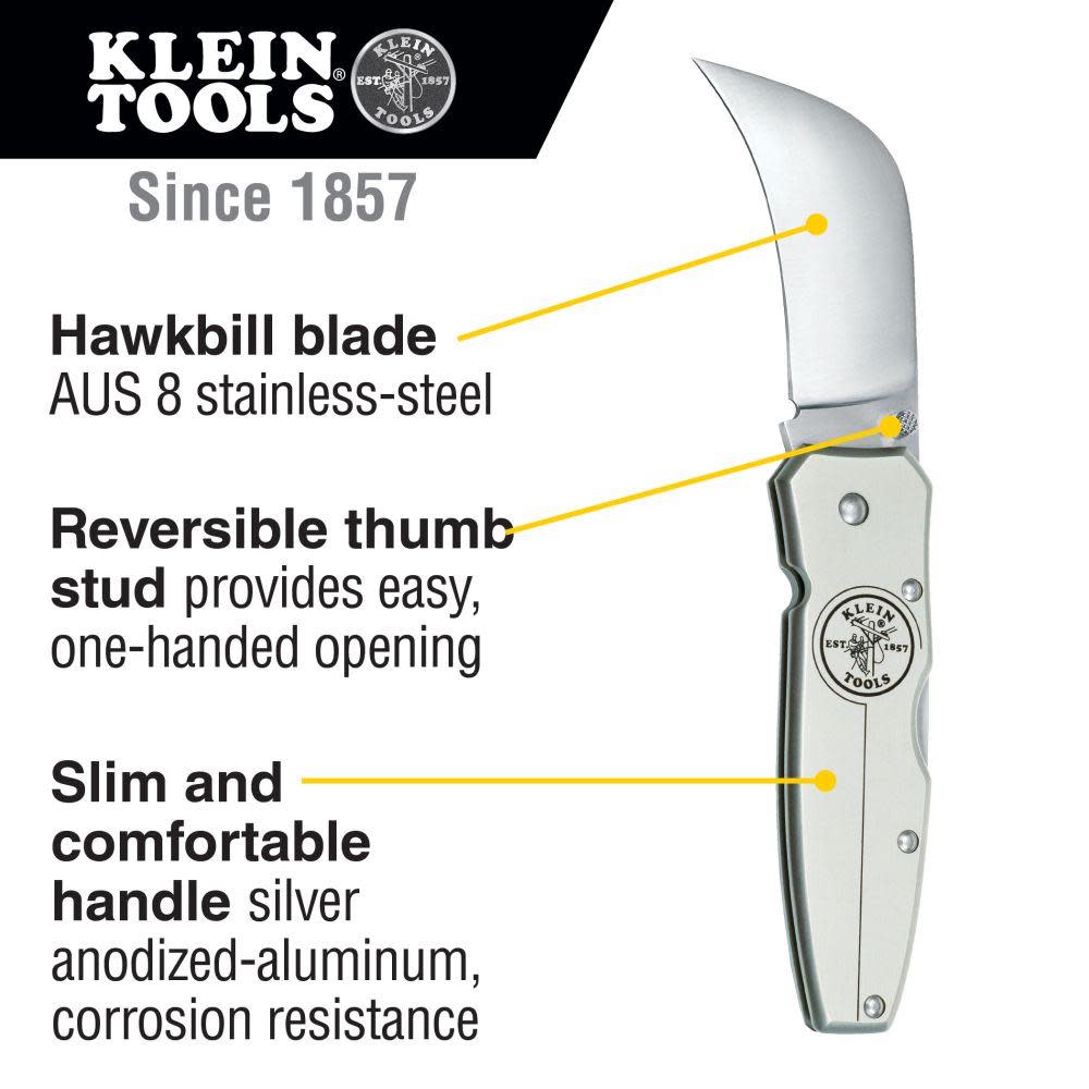 Klein Tools Lockback Knife 2-5/8″ Alum Handle - Flockneti