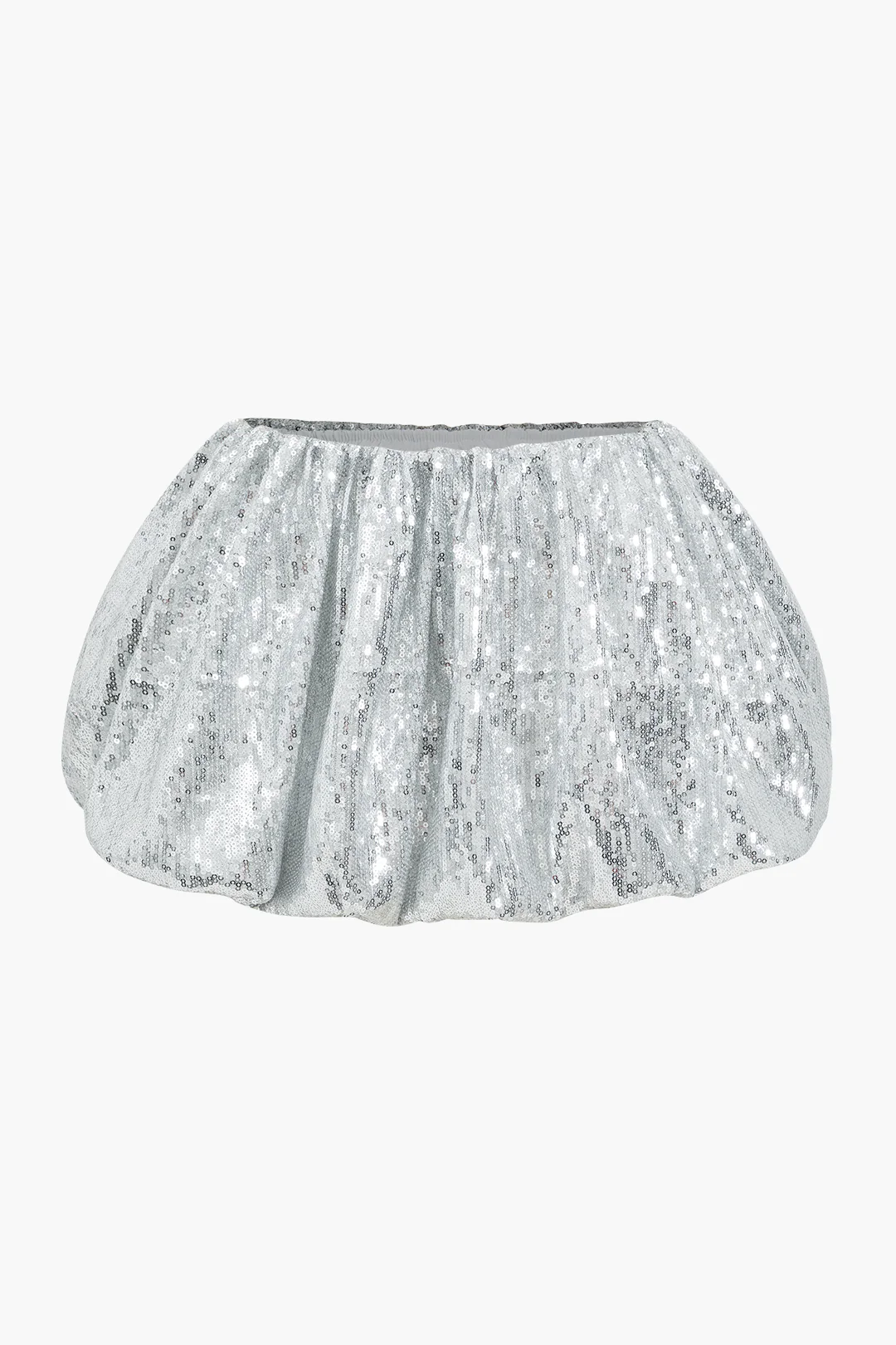 Sequin Ruched Puff Skirt - Flockneti