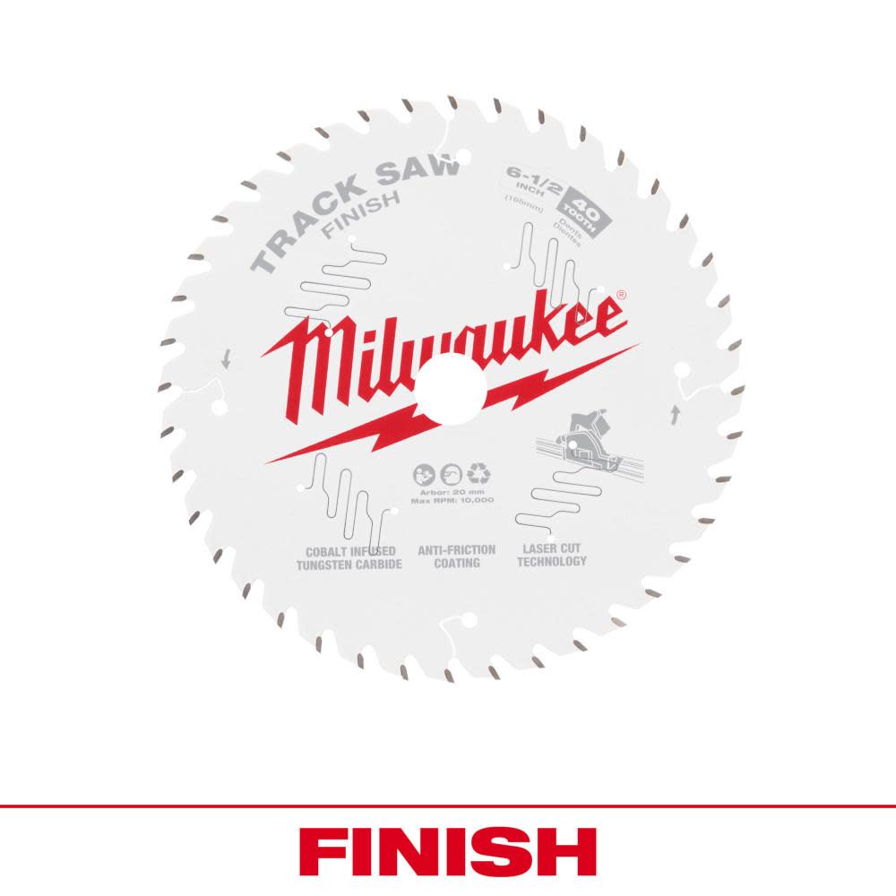 Milwaukee 6 1/2 40T Finish Track Saw Blade - Flockneti