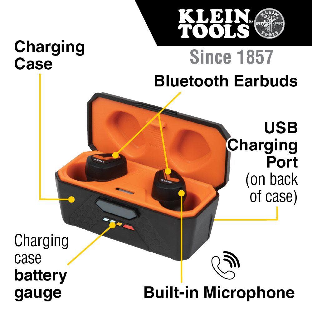 Klein Tools Bluetooth Jobsite Earbuds - Flockneti