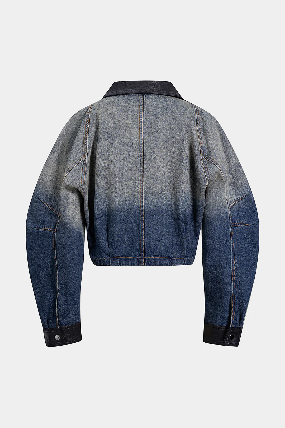 Denim Faux Leather Patchwork Outerwear - Flockneti