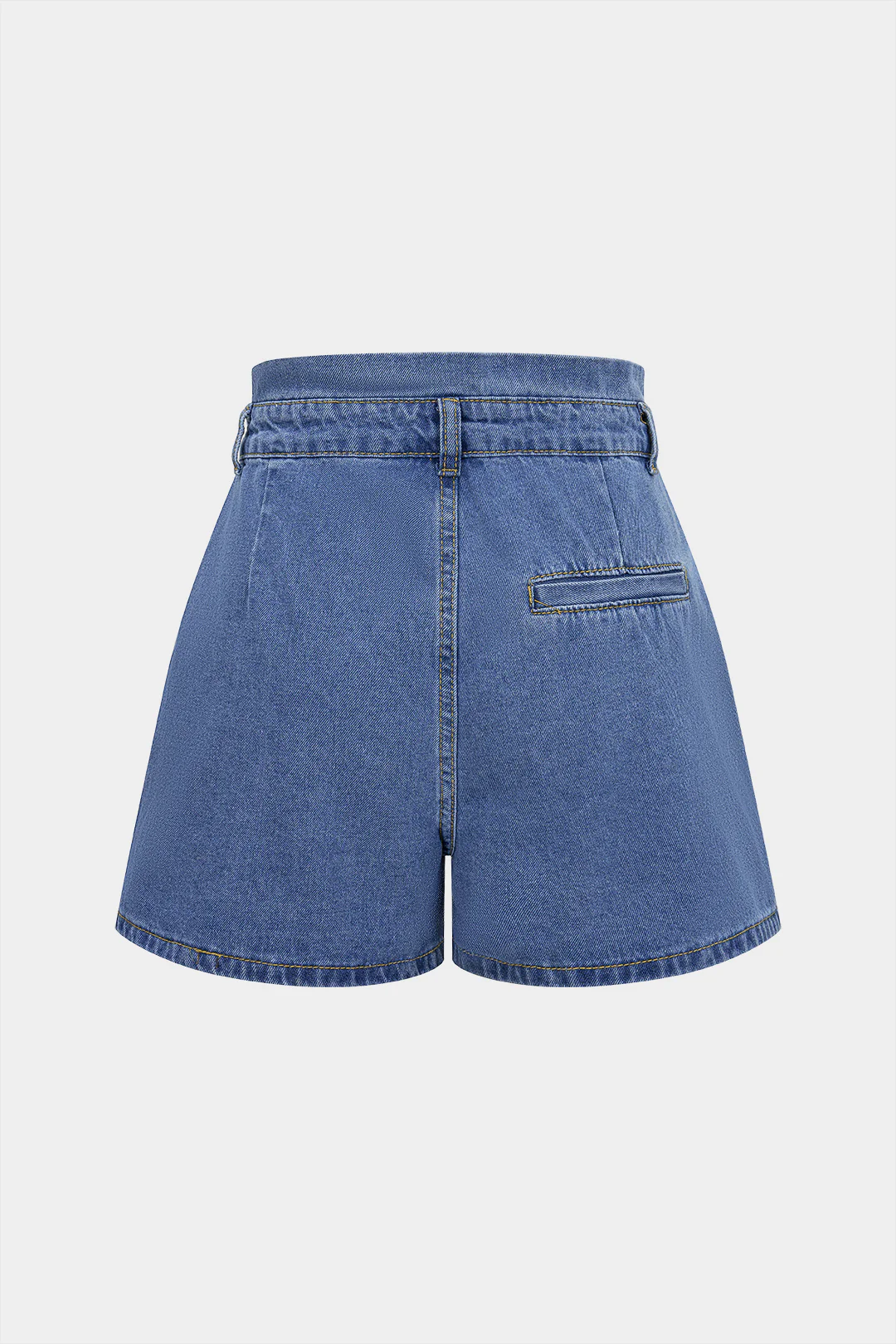 Denim Belted Ruched Shorts - Flockneti