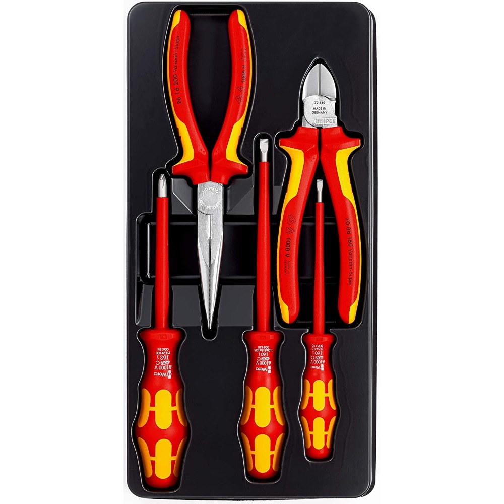Knipex VDE Tool Set in Plastic Deep Drawn Tray 5pc - Flockneti