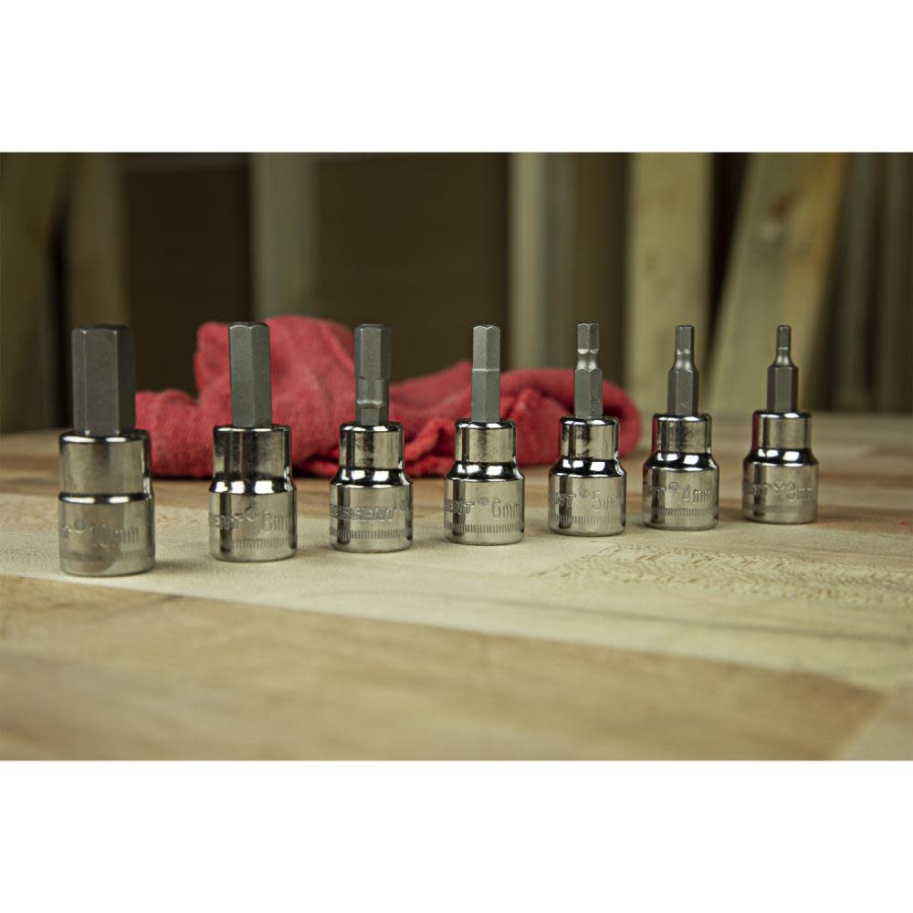 Crescent 7 pc. 3/8″ Drive Hex Bit Metric Socket Set - Flockneti