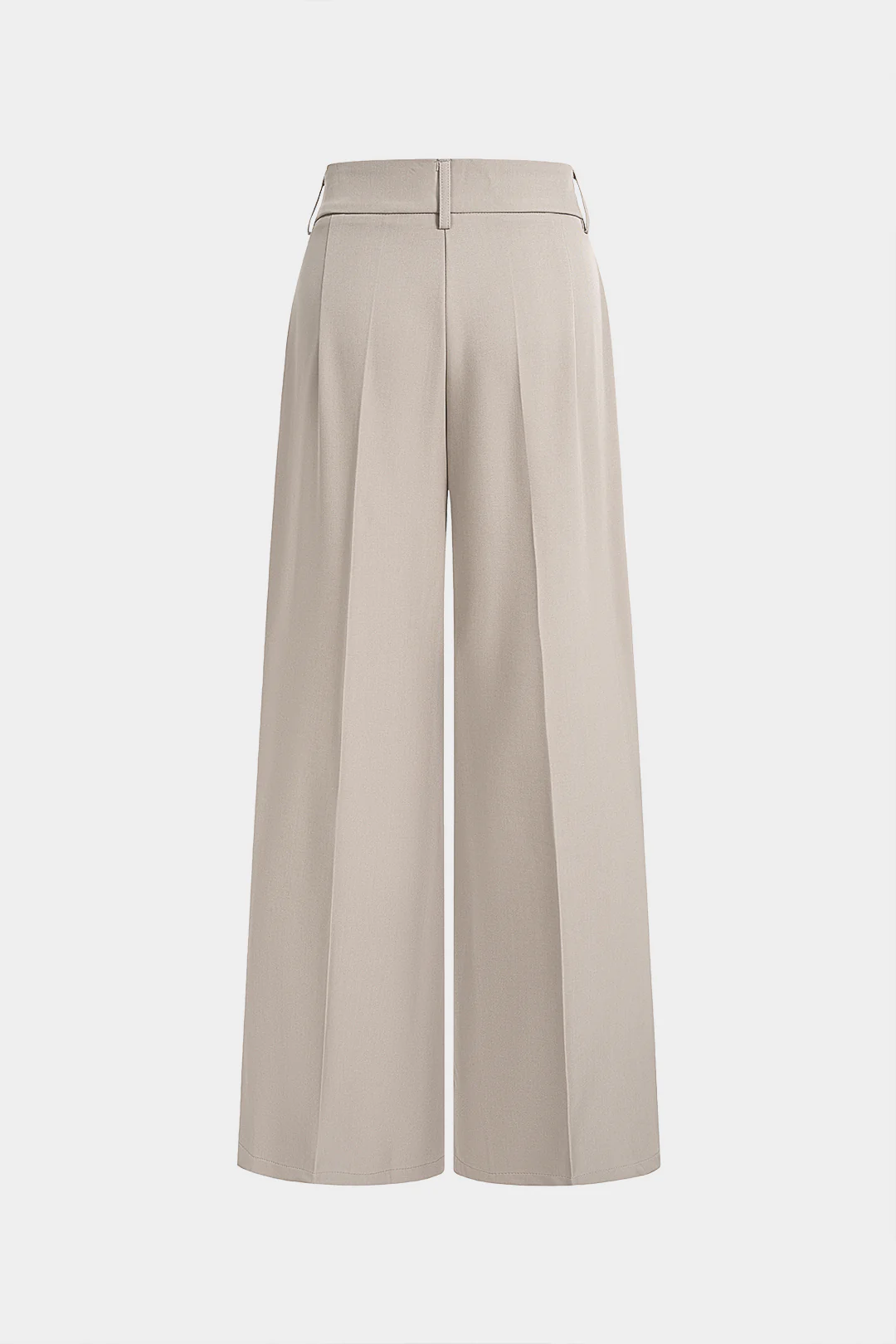 Solid Ruched Pocket High Waist Wide Leg Pants - Flockneti